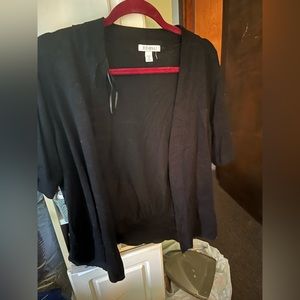 Roz and Ali short sleeve cardigan black size 2xl